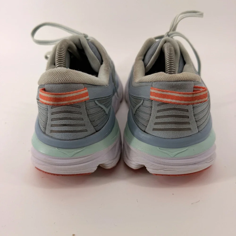 Hoka One One Bondi 7 Running Shoes Womens 10.5 D Wide Blue Orange 1110531 BFBG